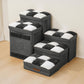 Detachable Chessboard Plaid Handcrafted Dog Stairs with Storage - Foldable Steps