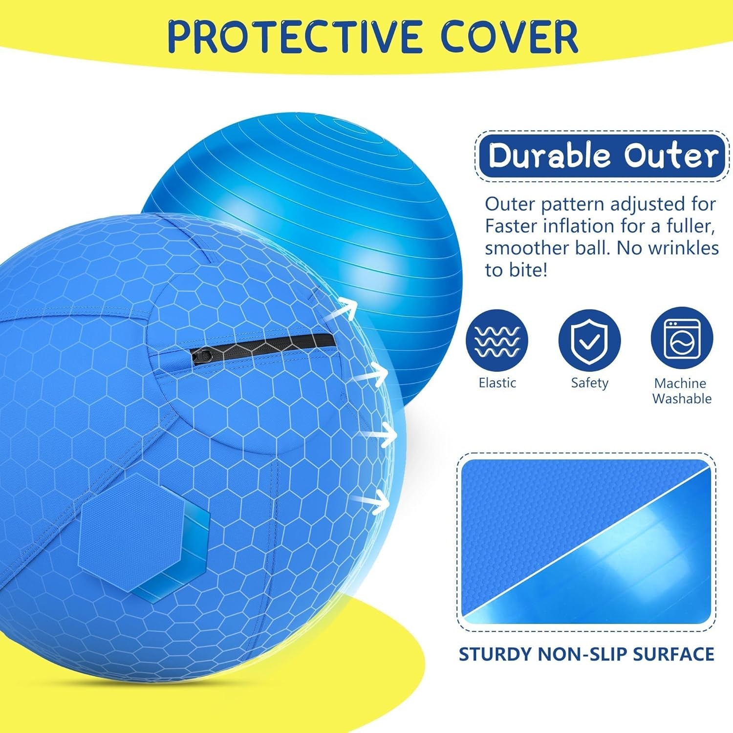 Herding Ball for Dogs and Horses - 18" Jolly Ball for Dogs, Agility Training Equipment, Herding Ball for Australian/German Shepherd, Improved Bite-Resistant - Blue Medium1216Fa