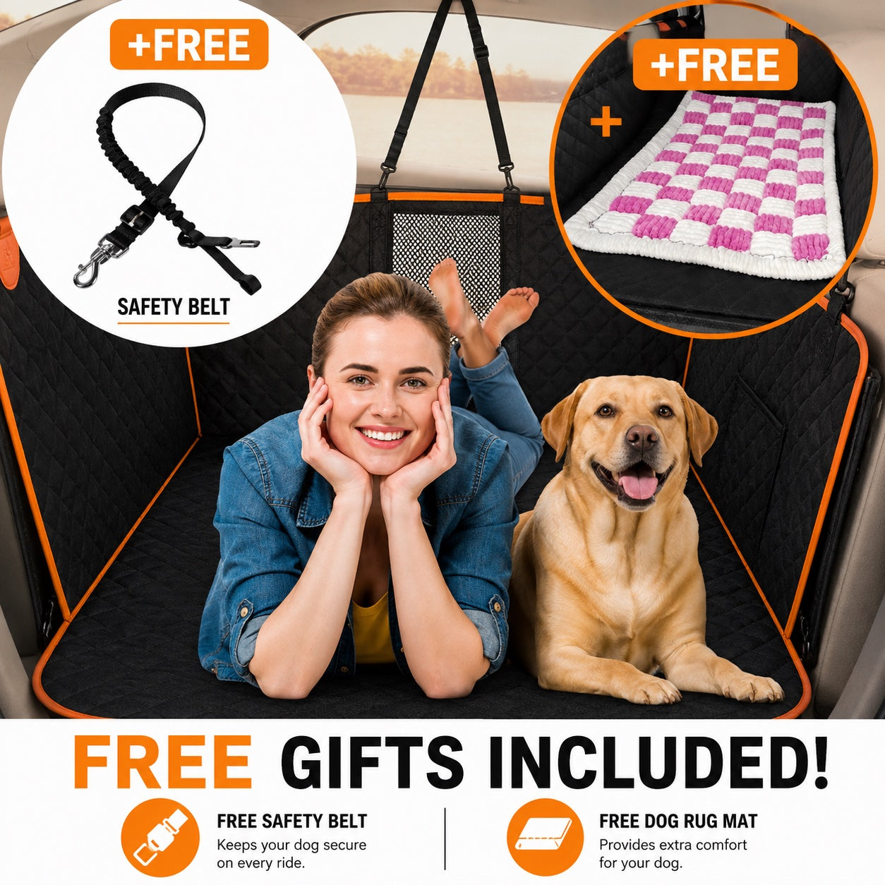 Hard Bottom Dog Car Seat Cover
