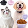 Collapsible Dog Bowls, Purple Heart-Shaped, 2-Pack Portable Foldable Pet Food and Water Bowls, Bpa-Free, Ideal for Travel, Hiking, and Camping