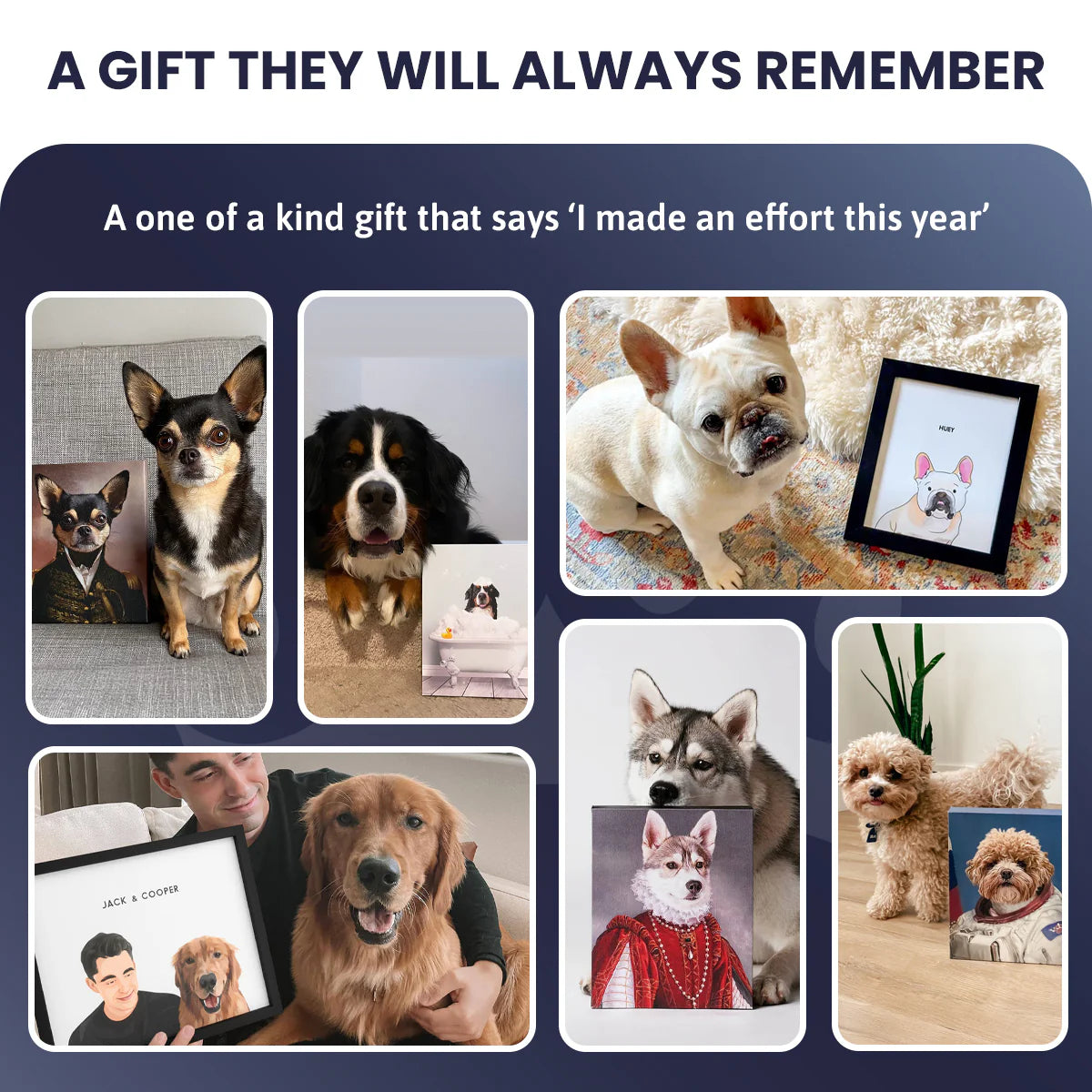 Custom Pet Canvas Portrait – Admiral Style + Free Mug