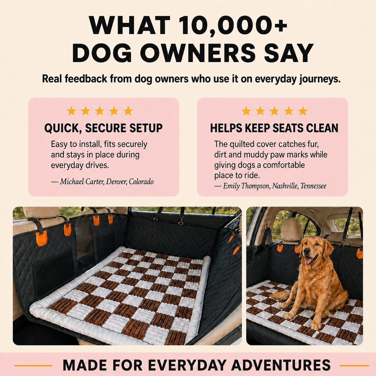 Hard Bottom Dog Car Seat Cover