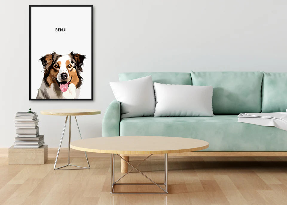 Custom Pet Canvas Portrait – Admiral Style + Free Mug