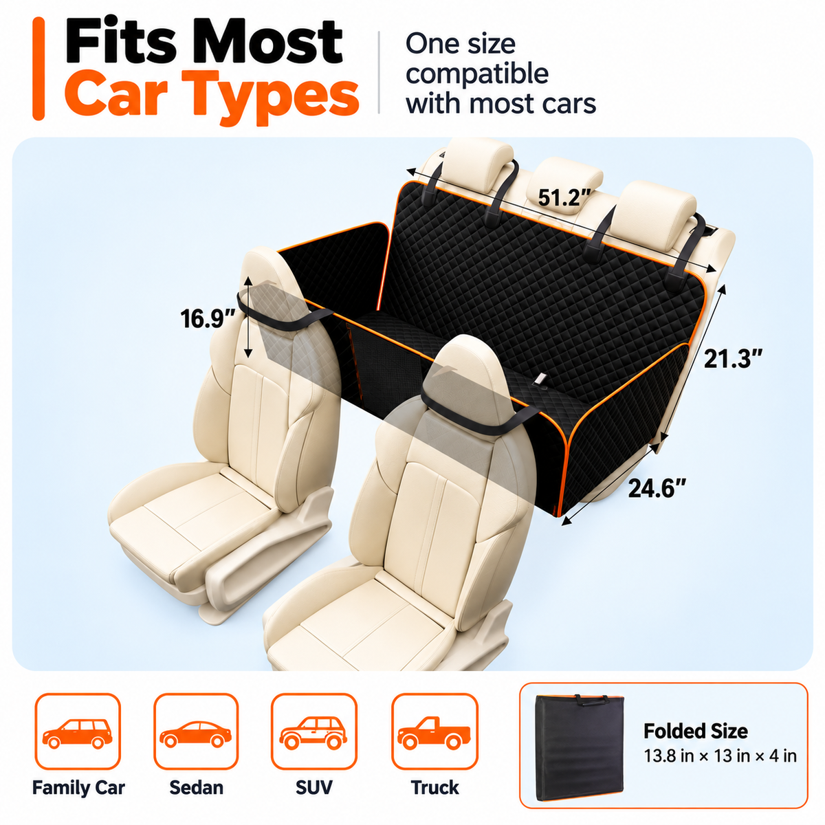 Hard Bottom Dog Car Seat Cover