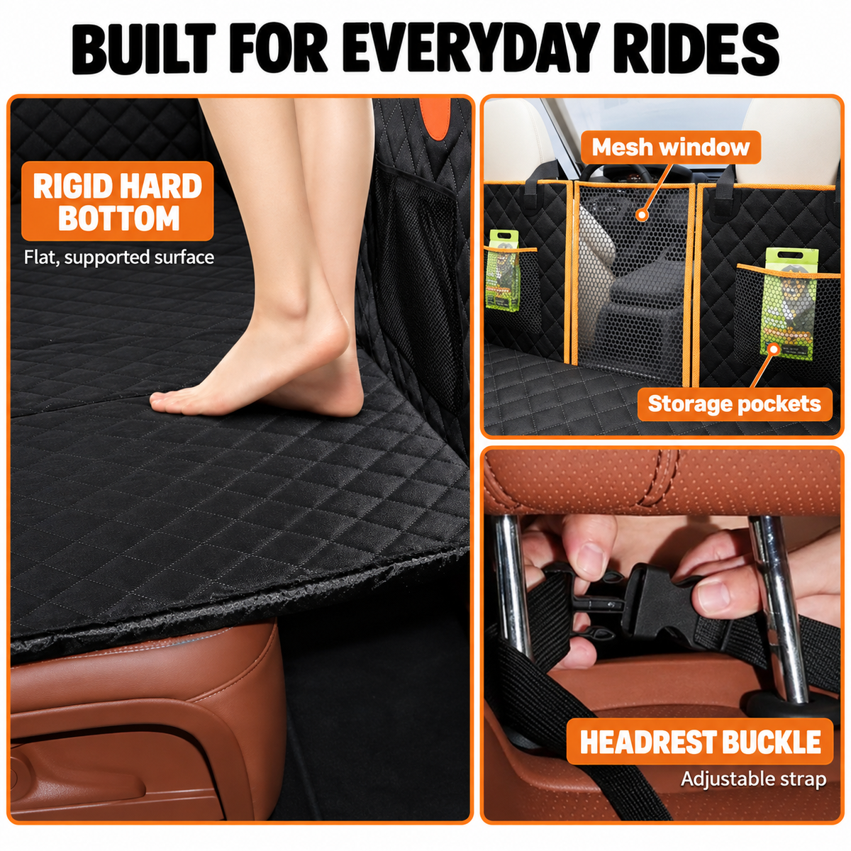 Hard Bottom Dog Car Seat Cover
