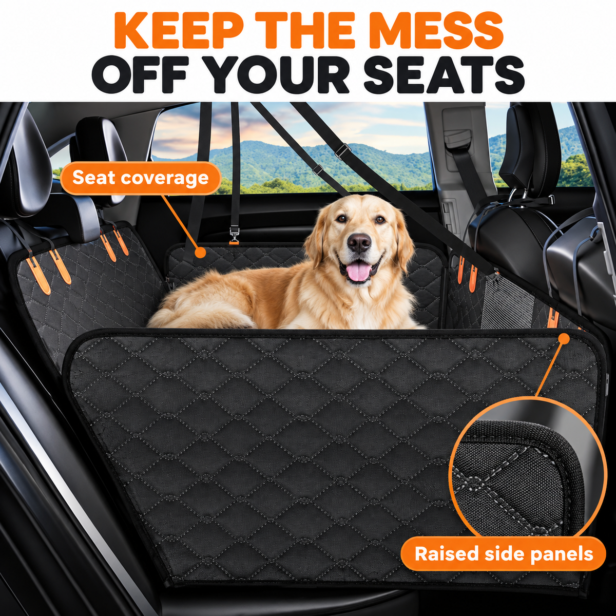 Hard Bottom Dog Car Seat Cover