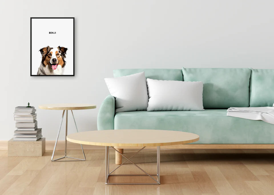Custom Pet Canvas Portrait – Admiral Style + Free Mug